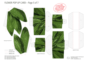 Flower Pop up Card Template - Peter Dahmen, Page 5