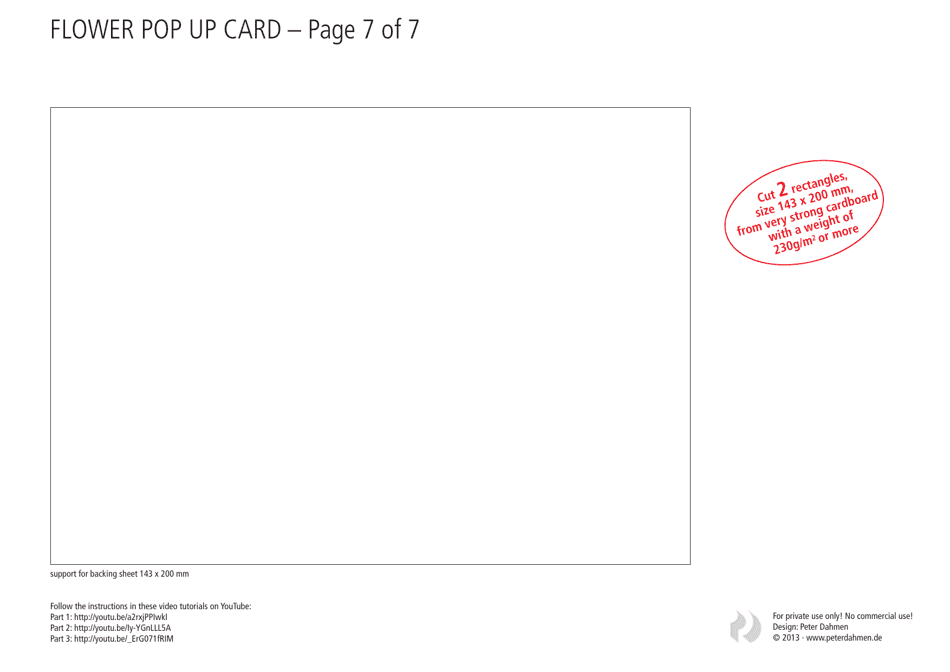 Flower Pop up Card Template - Peter Dahmen, Page 7