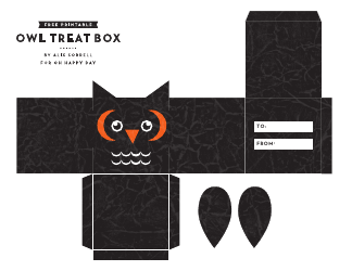 Document preview: Owl Treat Box Template