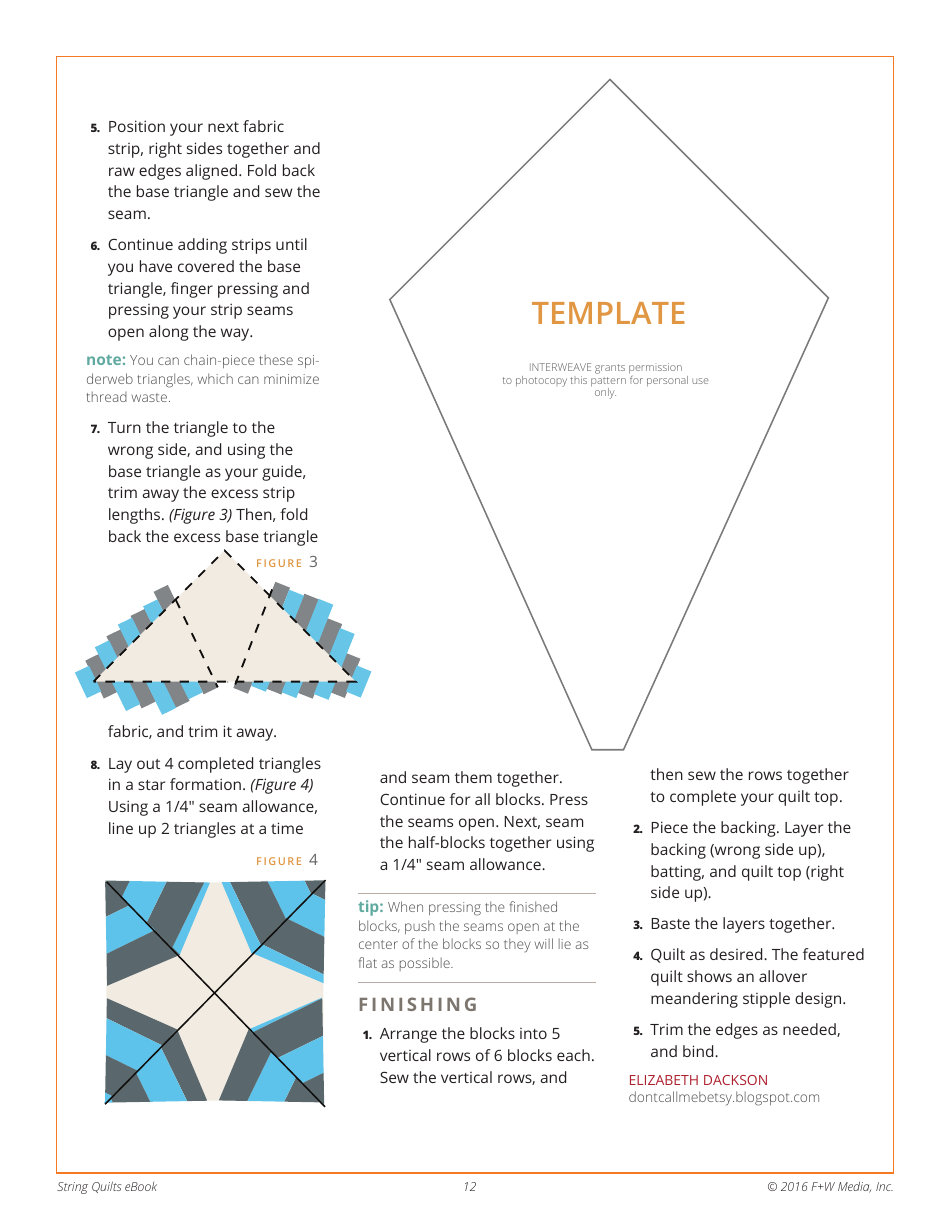 Hexagon Baby Quilt Template - F+w Media, Page 12