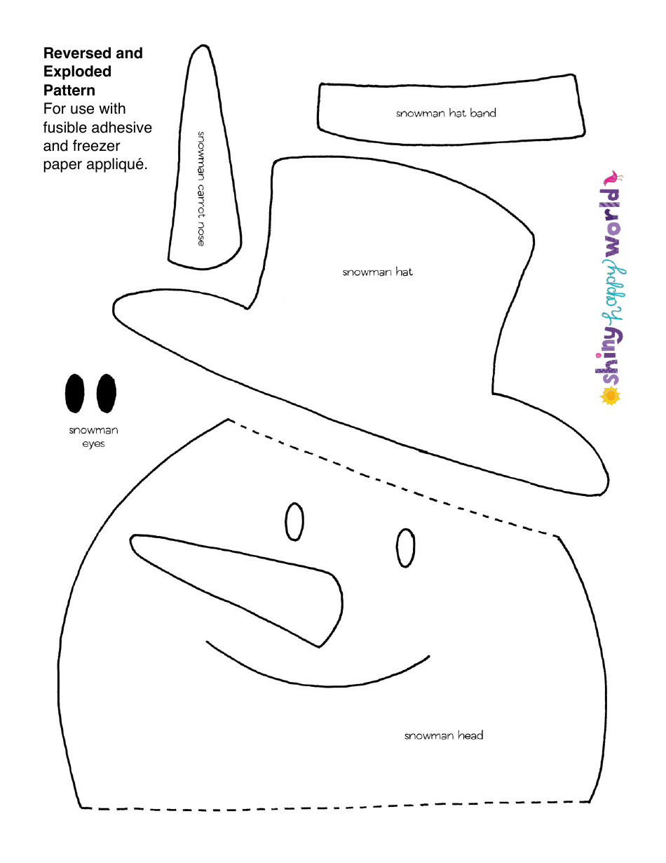 Snowman Applique Pattern Template - Wendi Gratz Download Printable PDF ...