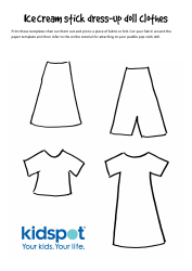 Document preview: ICE Cream Stick Dress-Up Doll Clothing Templates