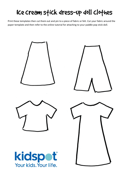 ICE Cream Stick Dress-Up Doll Clothing Templates - Template Roller