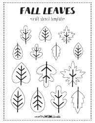 Document preview: Fall Leaf Craft Stencil Templates