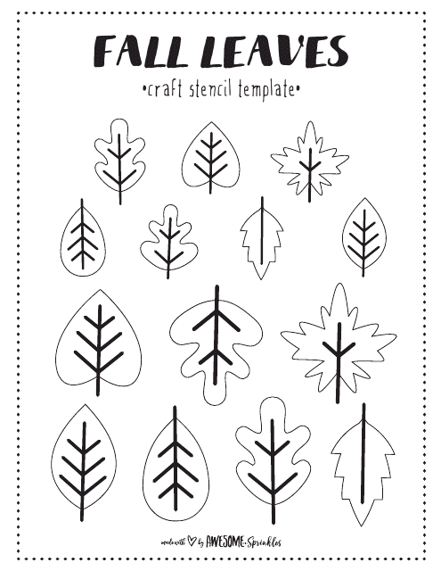 Fall Leaf Craft Stencil Templates - Beautiful Fall leaf cut-out designs