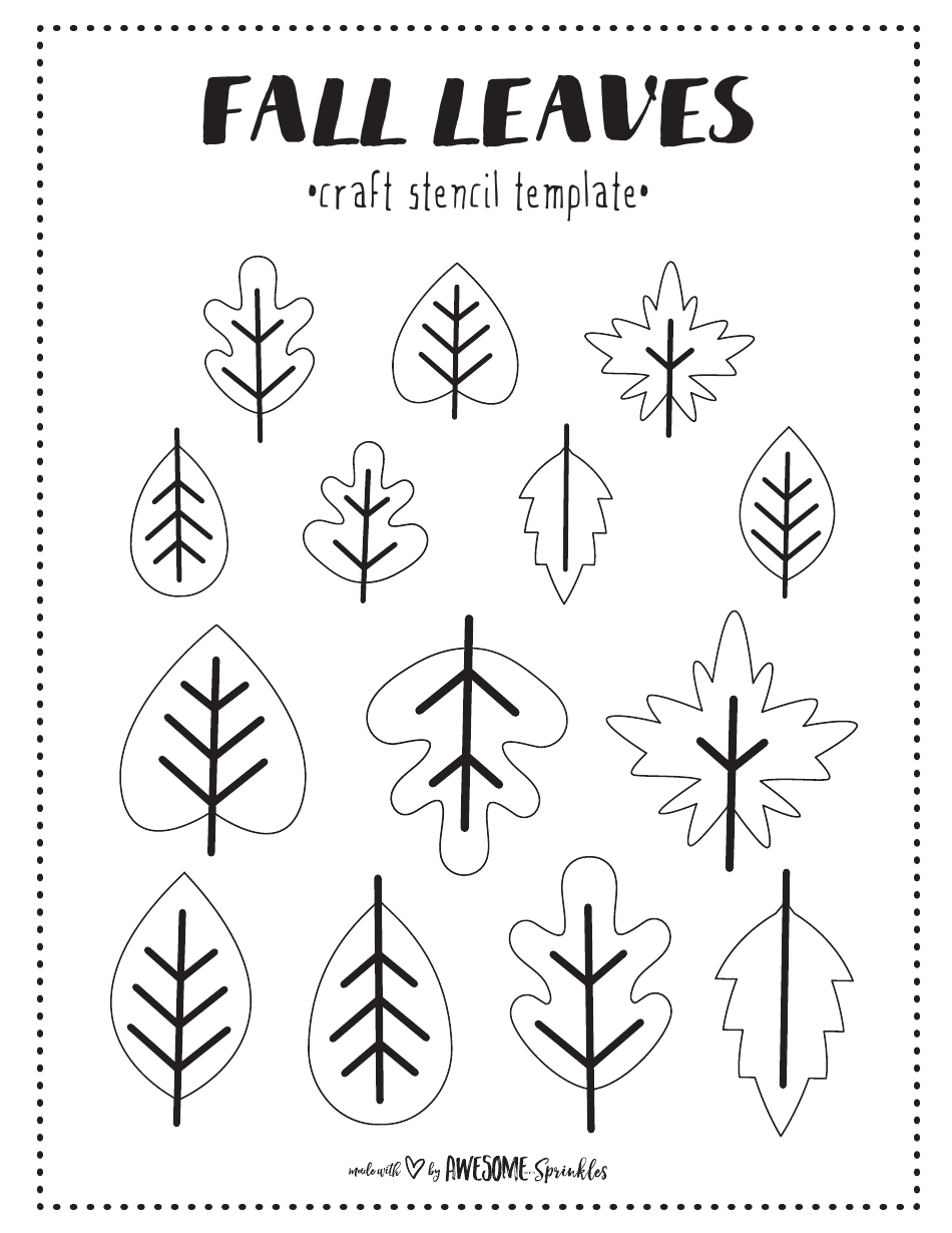 Fall Leaf Craft Stencil Templates - Beautiful Fall leaf cut-out designs