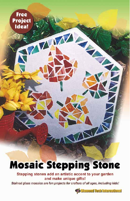 Mosaic Stepping Stone Leaves Pattern Template