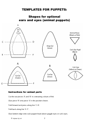 Hand Puppet Templates - Ziptales Pty, Page 2