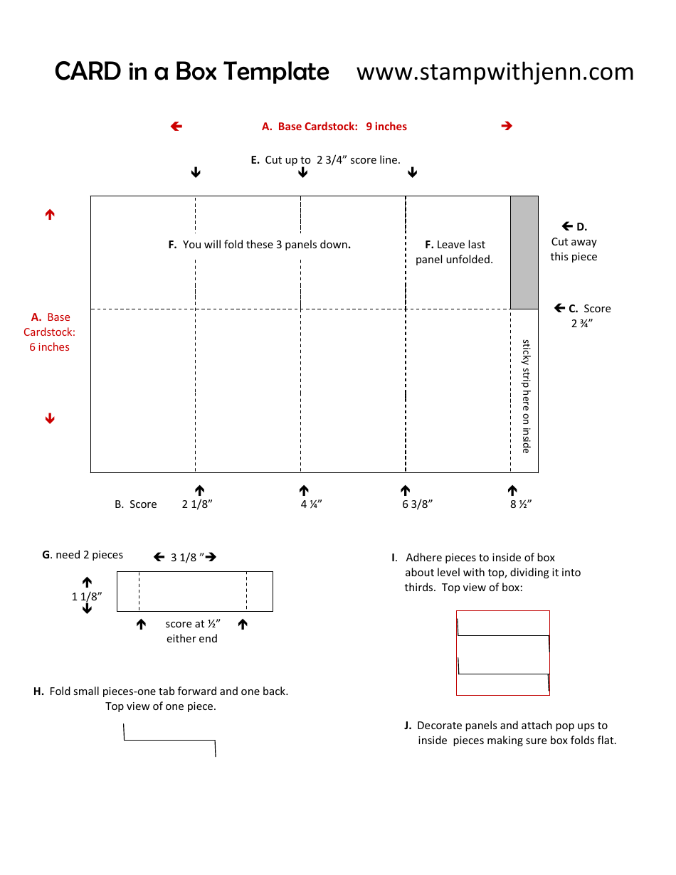 Card in a Box Template Download Printable PDF Templateroller