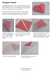 Document preview: Origami Paper Heart - Red