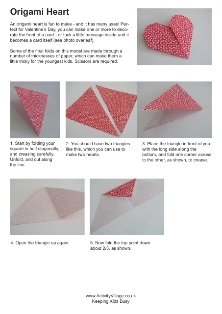Origami Paper Heart - Red