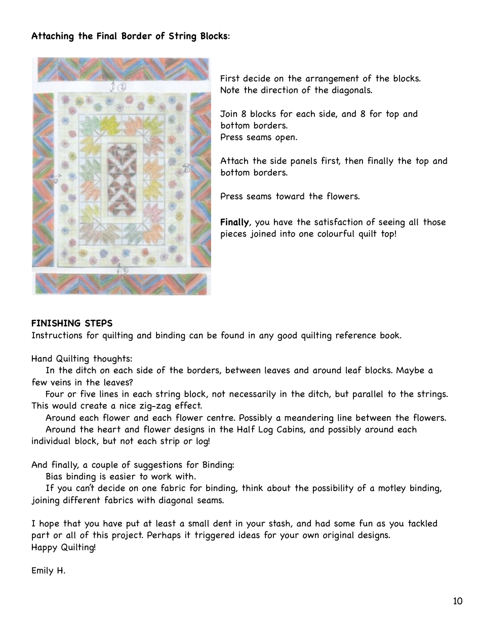 Autumn Log Cabin Quilt Pattern, Page 10