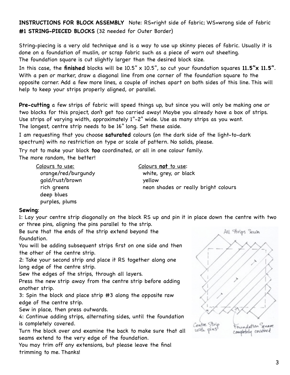 Autumn Log Cabin Quilt Pattern, Page 3