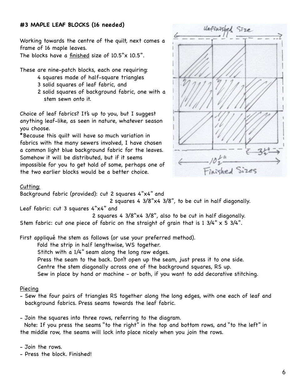 Autumn Log Cabin Quilt Pattern, Page 6