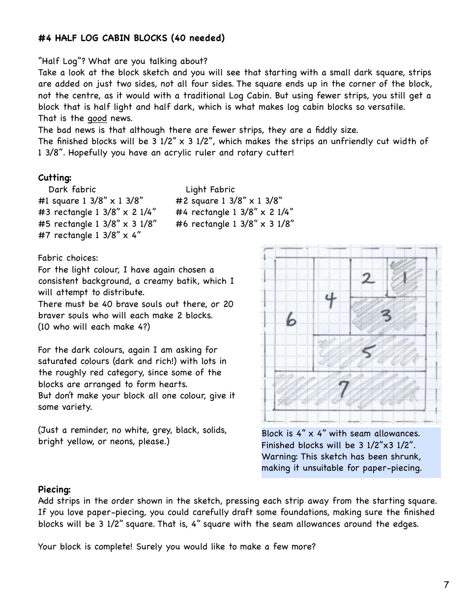 Autumn Log Cabin Quilt Pattern, Page 7