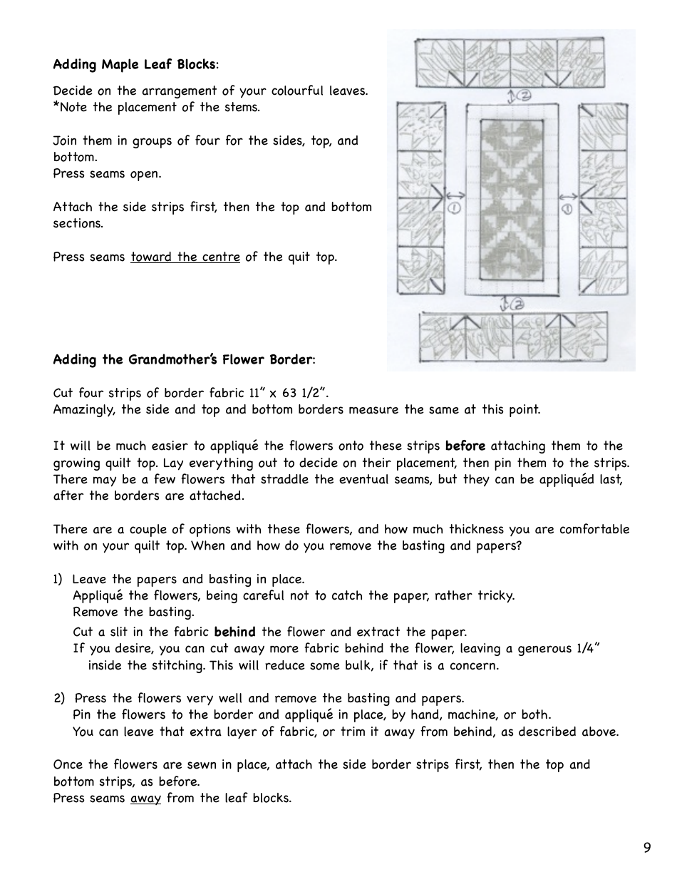 Autumn Log Cabin Quilt Pattern, Page 9