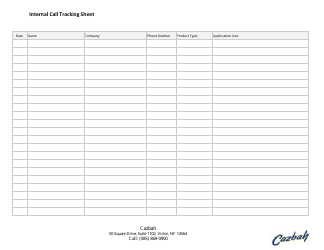 Document preview: Internal Call Tracking Sheet