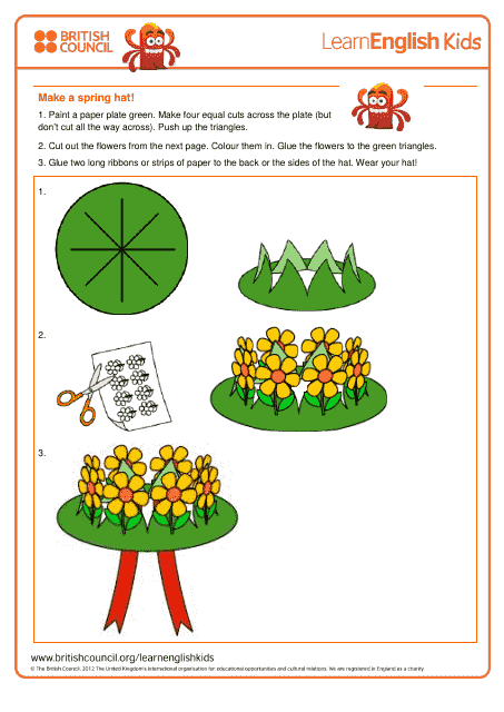 Paper Spring Hat Decoration Template - the British Council