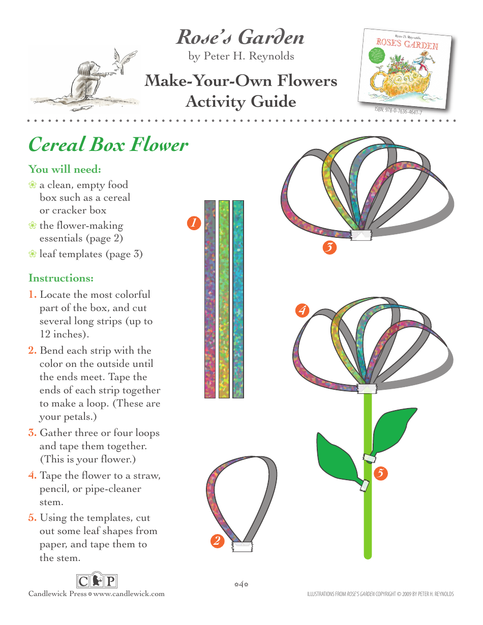 Paper Cereal Box  Yogurt Lid Flower Templates, Page 4