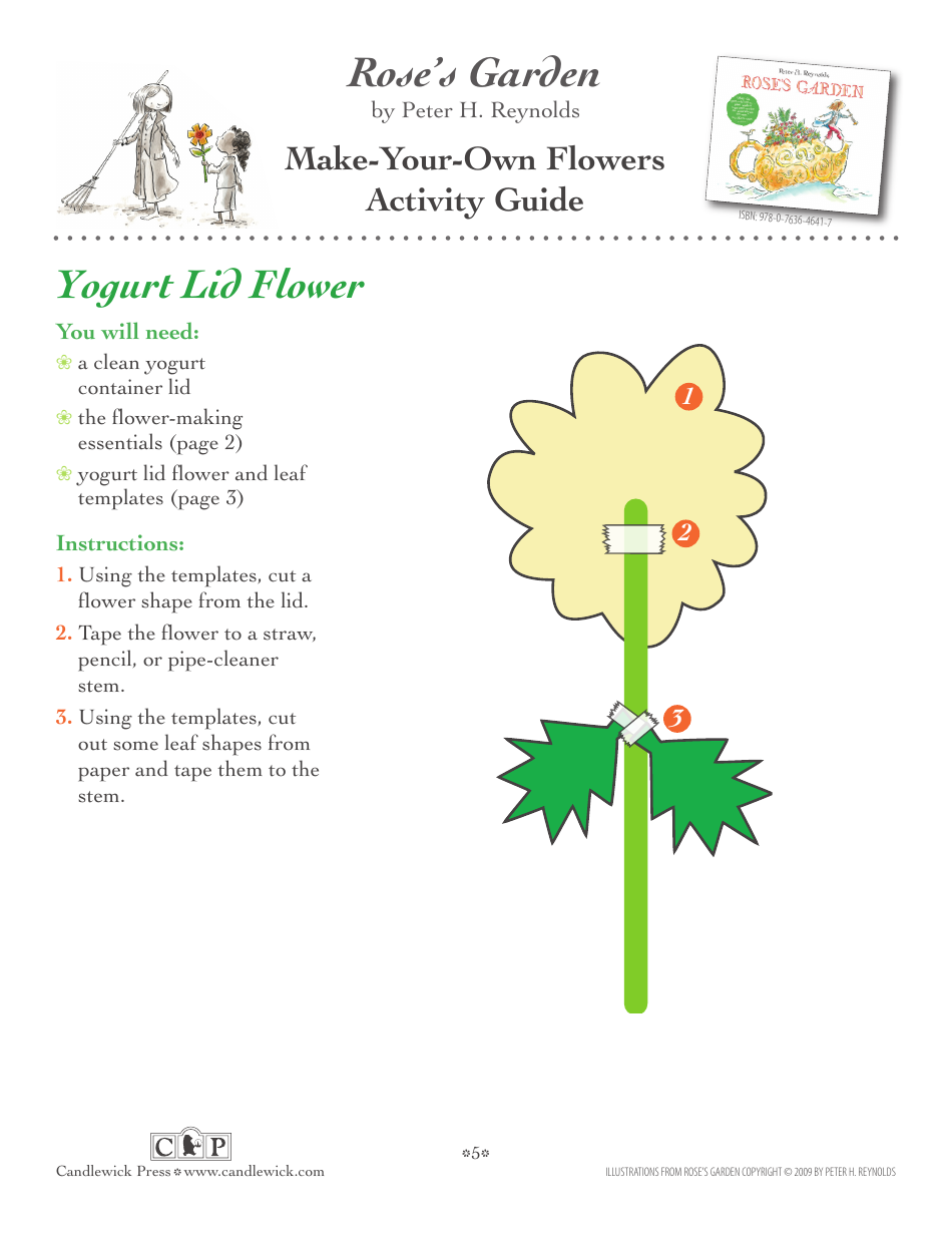 Paper Cereal Box  Yogurt Lid Flower Templates, Page 5