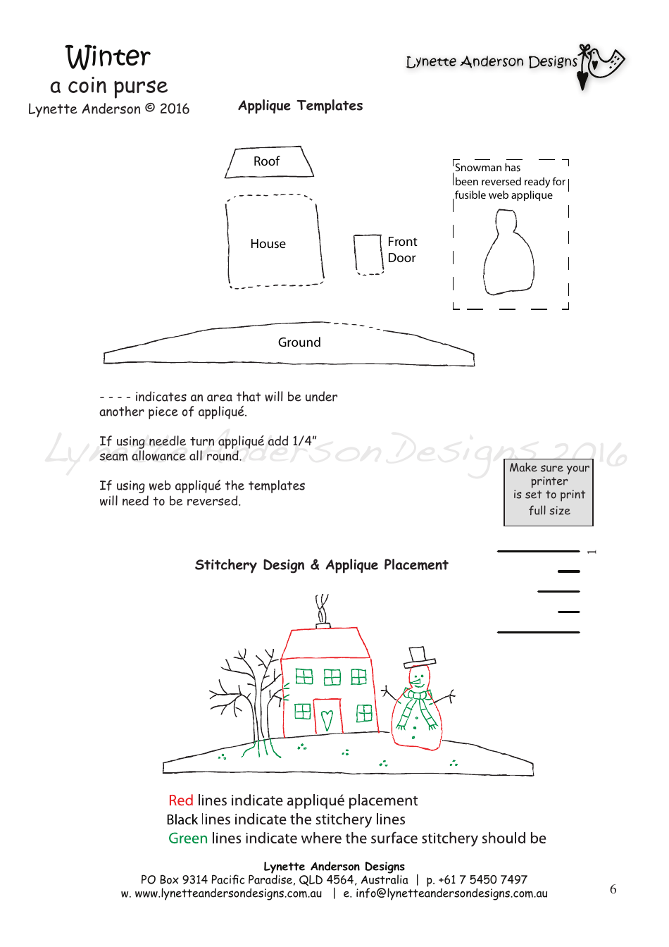 Winter Coin Purse Template - Lynette Anderson Designs, Page 6