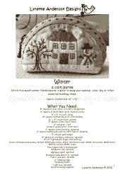 Document preview: Winter Coin Purse Template - Lynette Anderson Designs