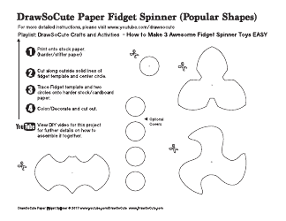 Document preview: Cute Paper Fidget Spinner Template