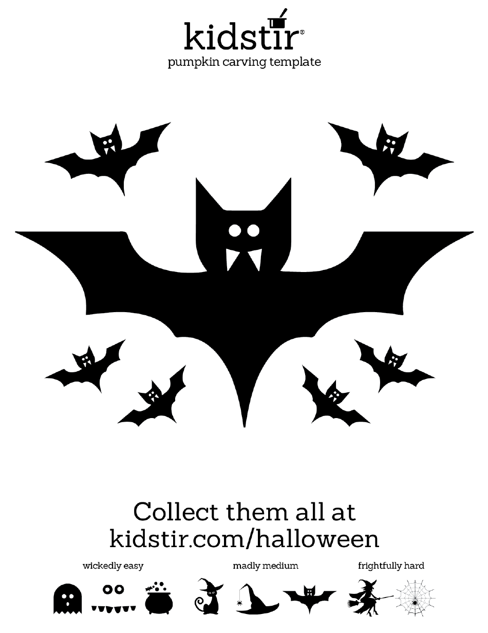 Bat Pumpkin Carving Template Image Preview