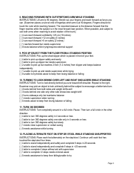 Berg Balance Tests and Rating Scale, Page 3