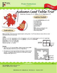 Document preview: Autumn Leaf Table Trio Sewing Pattern Template