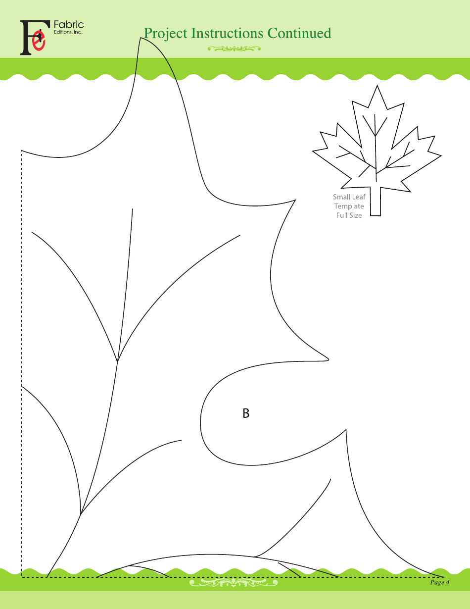 Autumn Leaf Table Trio Sewing Pattern Template, Page 4