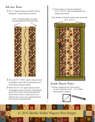 Prairie Flower Table Runner Applique Template - Martha Walker Wagons West Designs, Page 3