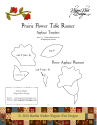 Prairie Flower Table Runner Applique Template - Martha Walker Wagons West Designs, Page 6