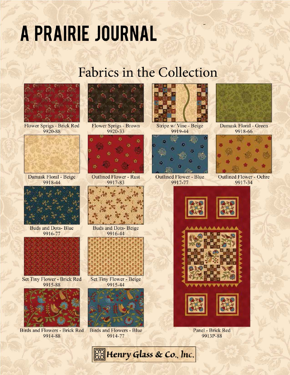 Prairie Flower Table Runner Applique Template - Martha Walker Wagons West Designs, Page 7