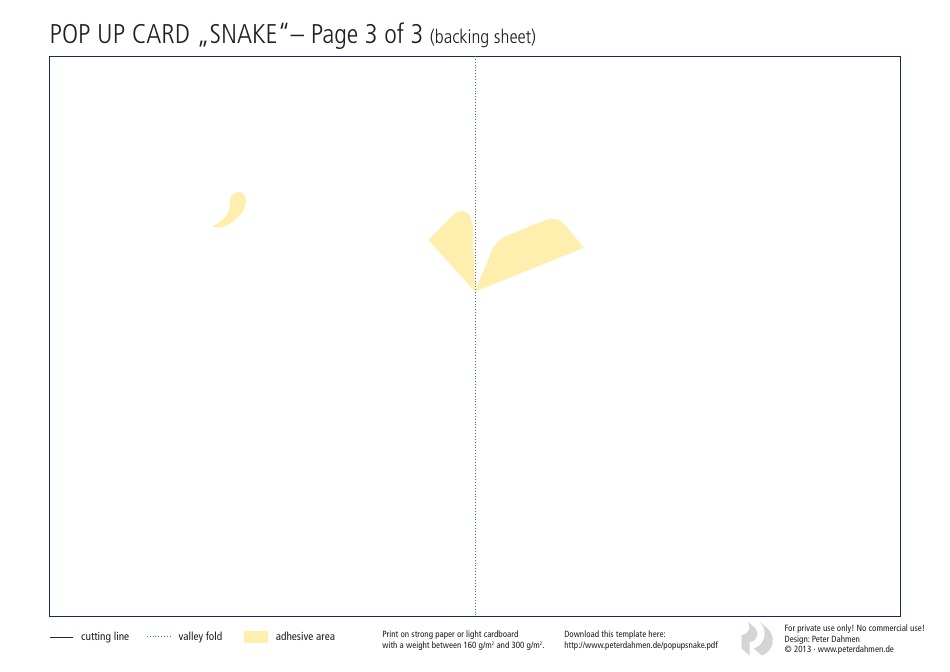 Snake Pop up Card Template - Peter Dahmen, Page 3
