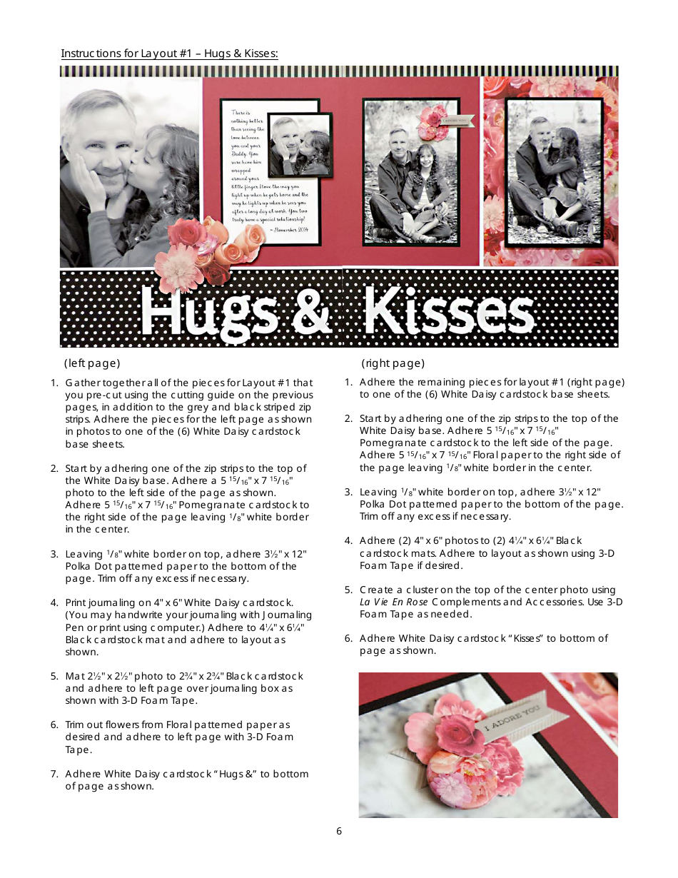 La Vie En Rose Scrapbook Template, Page 6