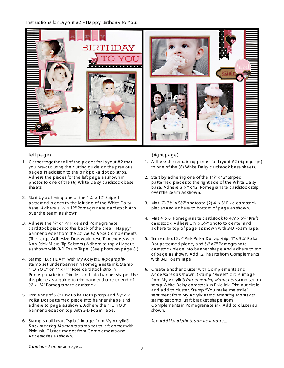 La Vie En Rose Scrapbook Template, Page 7