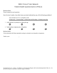 Document preview: Nida Clinical Trials Network Patient Health Questionnaire-2 (Phq-2)