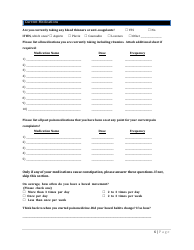 Pain Management Center New Patient Intake Form, Page 6