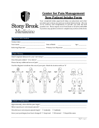 Document preview: Pain Management Center New Patient Intake Form