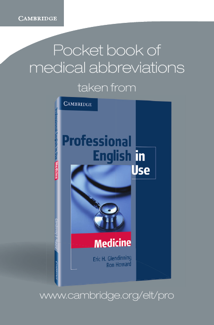 Cambridge List of Medical Abbreviations