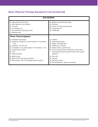 Basic Physical Therapy Equipment List, Page 2