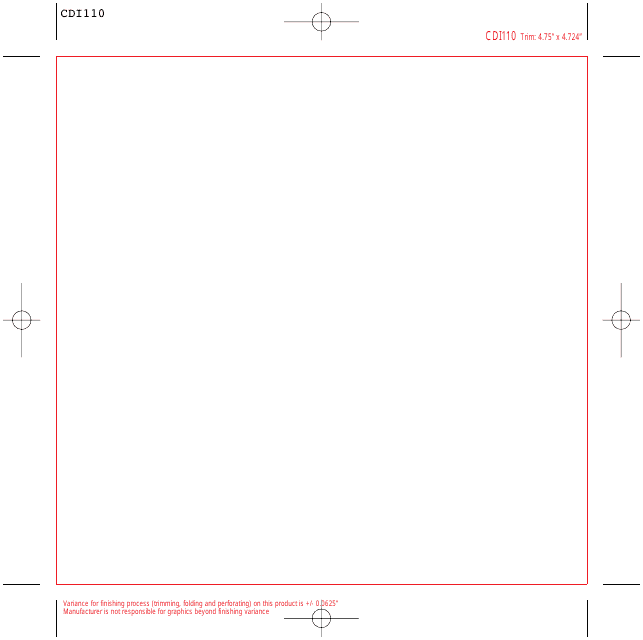 Cd Insert Template - 1 Panel