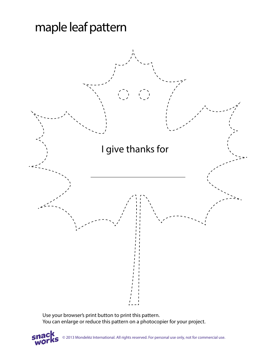 Thanksgiving Maple Leaf Pattern Template - Mondelez International Image Preview