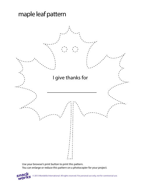 Thanksgiving Maple Leaf Pattern Template - Mondelez International