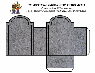 Document preview: Tombstone Favor Box Template