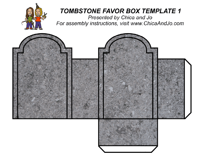 Tombstone Favor Box Template - Preview Image