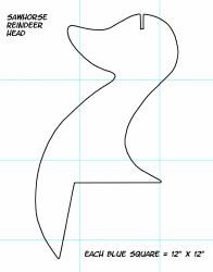 Document preview: Sawhorse Reindeer Head Template