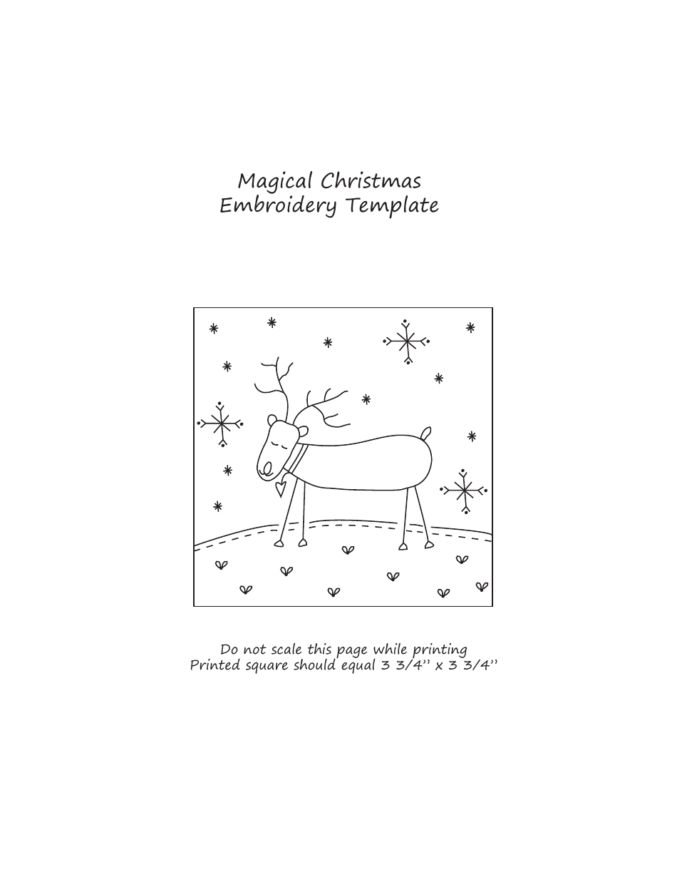 Magical Christmas Large Reindeer Embroidery Template - Lynette Anderson Designs, Page 3