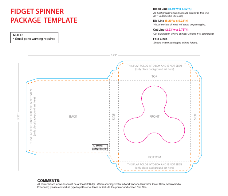 Fidget Spinner Package Template - Document Preview